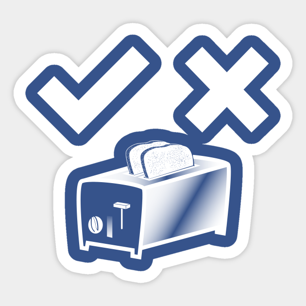 Yes No Toaster Language Sticker TeePublic